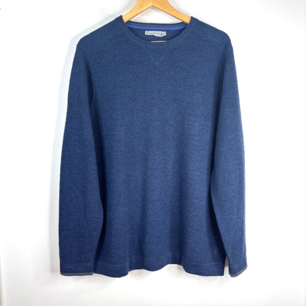 Smartwool Sweater L 100% Merino Wool Crewneck Waffle Knit Base Layer Outdoor Ski